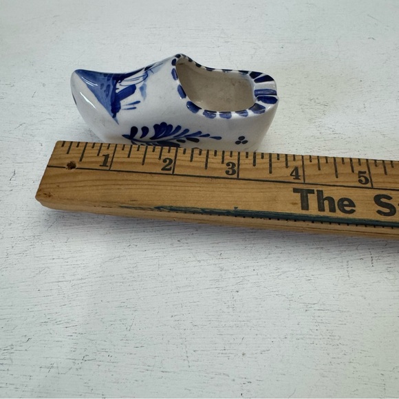 Vintage Delft Blue Small Clog Ashtray Hand Painted Holland Windmill - Picture 11 of 13